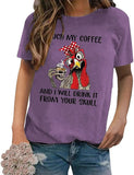 Funny Chicken Coffee Shirt Women Farmer Chicken Gift Tee Tops