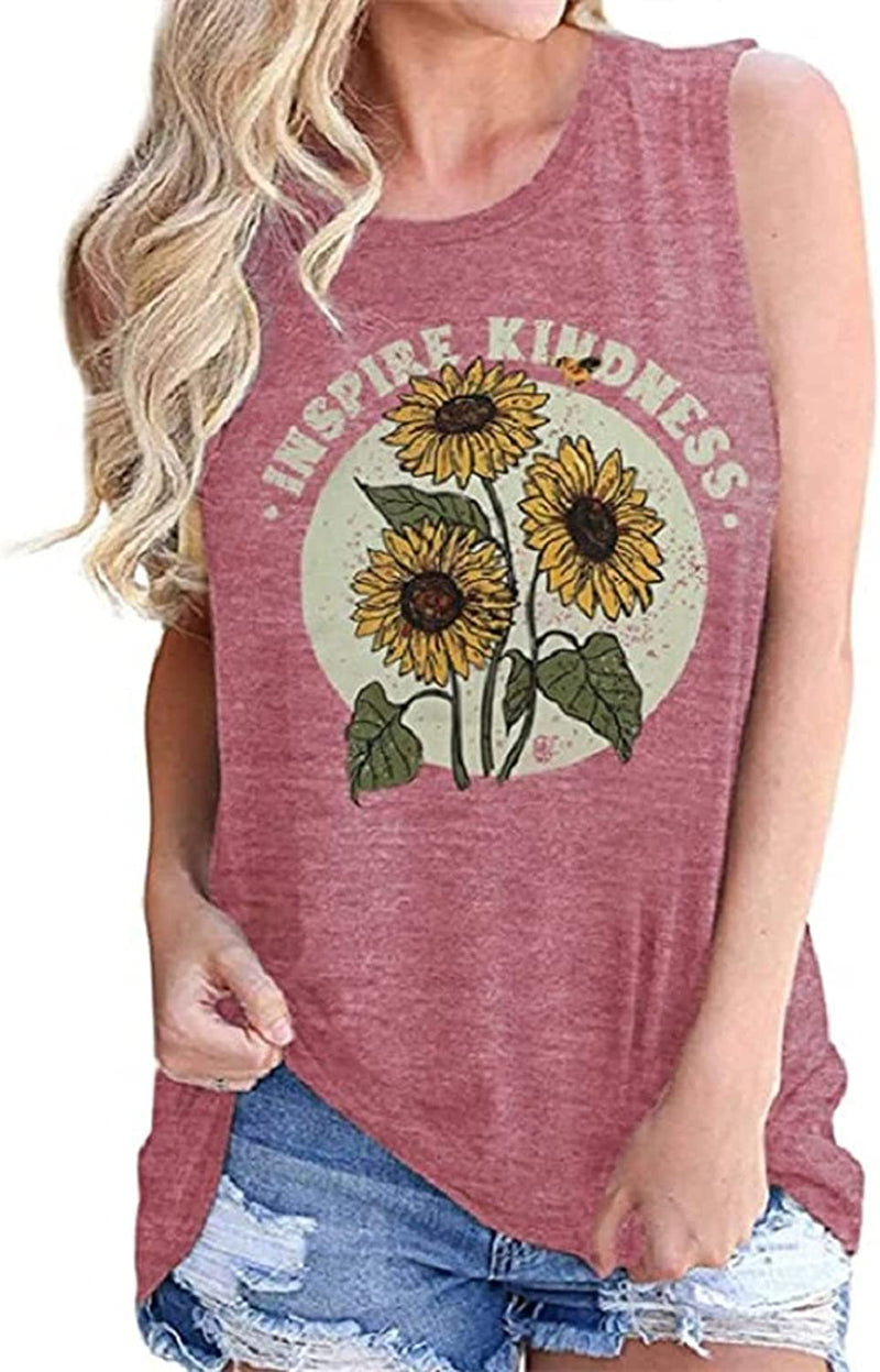 Inspire Kindness Sunflower T-Shirt for Women Be Kind Shirt