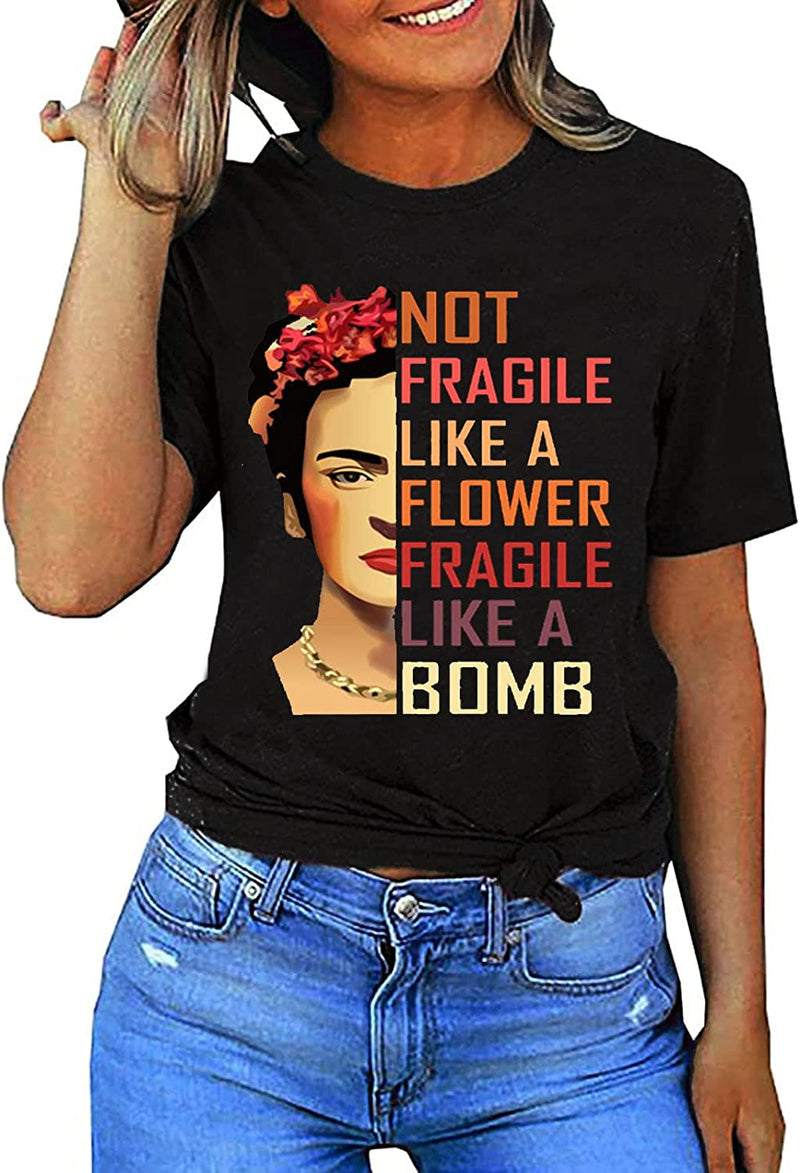 Sweat-shirt à manches longues pour femmes, pas fragile comme une fleur, fragile comme une bombe