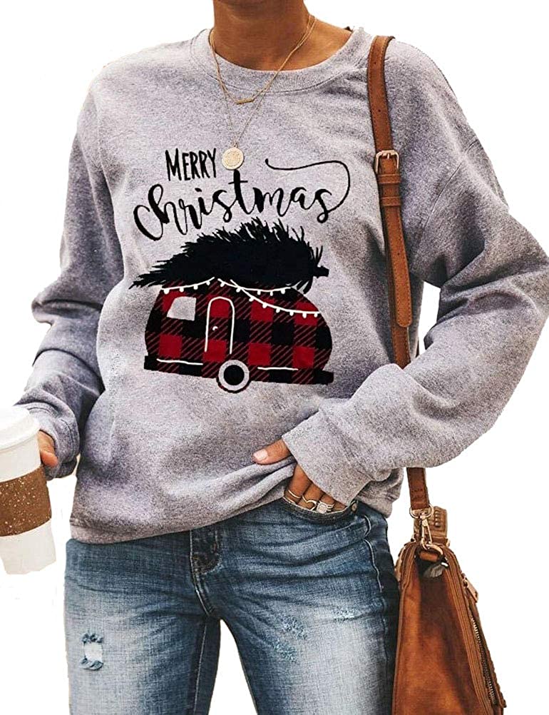 Women Long Sleeve Christmas Sweater Christmas Shirt