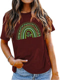 Shamrock Rainbow Tee Women St Patricks Day Gift Shirt