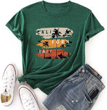 Women California Tshirt Cali Shirt Palm Tree Tee Tops