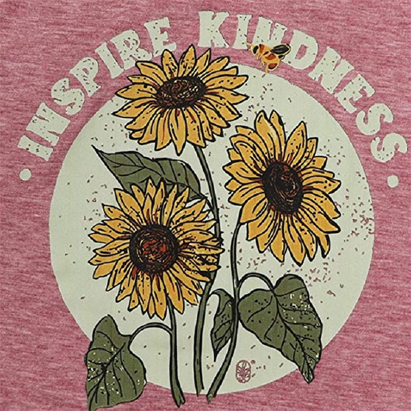 Inspire Kindness Sunflower T-Shirt for Women Be Kind Shirt