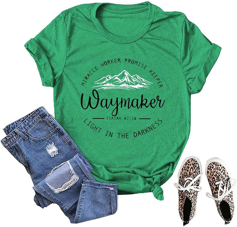 Way Maker Miracle Worker Promise Keeper Light in The Darkness T-Shirt Way Maker Shirt for Women