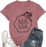 Rose Mama T Shirt for Women Short Sleeve Graphic Tees