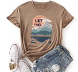 Women Let's Go Camping Shirt Gift Camping Tee Tops