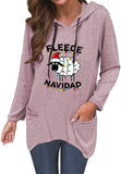 Fleece Navidad Hoodies Women Holiday Xmas Shirt Christmas Tops