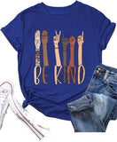 Women Be Kind Shirt Short Sleeve Kindness Tee Tops