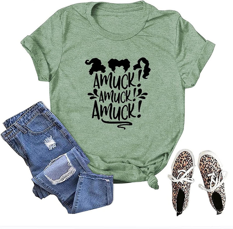 Sanderson Halloween Shirt for Women Amuck Amuck Amuck Graphic T-Shirt