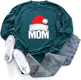 Women Mom Santa Hat Shirt Santa Blouse