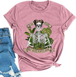 Dead Inside But Keeps Plants Alive Shirt for Women Skeleton Plant Lady Tshirt