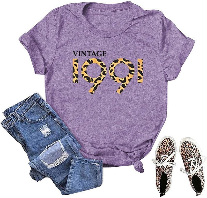 Women Vintage 1991 Birthday T-Shirt