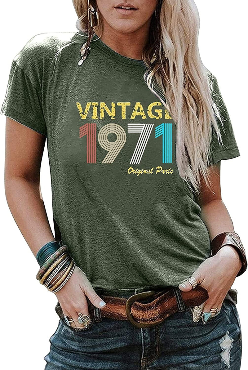 Women Vintage 1971 T-Shirt 50th Birthday Gift Vintage Birthday T-Shirt