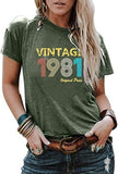 Women Vintage 1981 T-Shirt 40th Birthday Gift Vintage Birthday T-Shirt