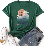 Women Let's Go Camping Shirt Gift Camping Tee Tops