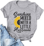 Damen Sunshine Mixed mit A Little Hurricane T-Shirt Sunshine Grafikshirt