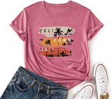 Women California Tshirt Cali Shirt Palm Tree Tee Tops