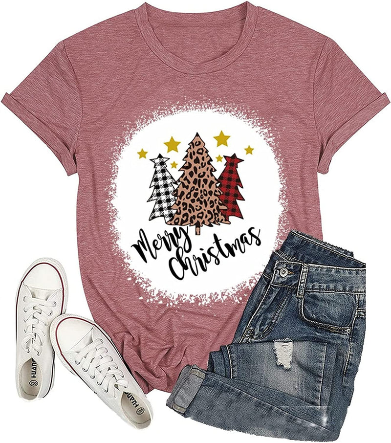 Merry Christmas Tees Women Christmas Tree T-Shirt