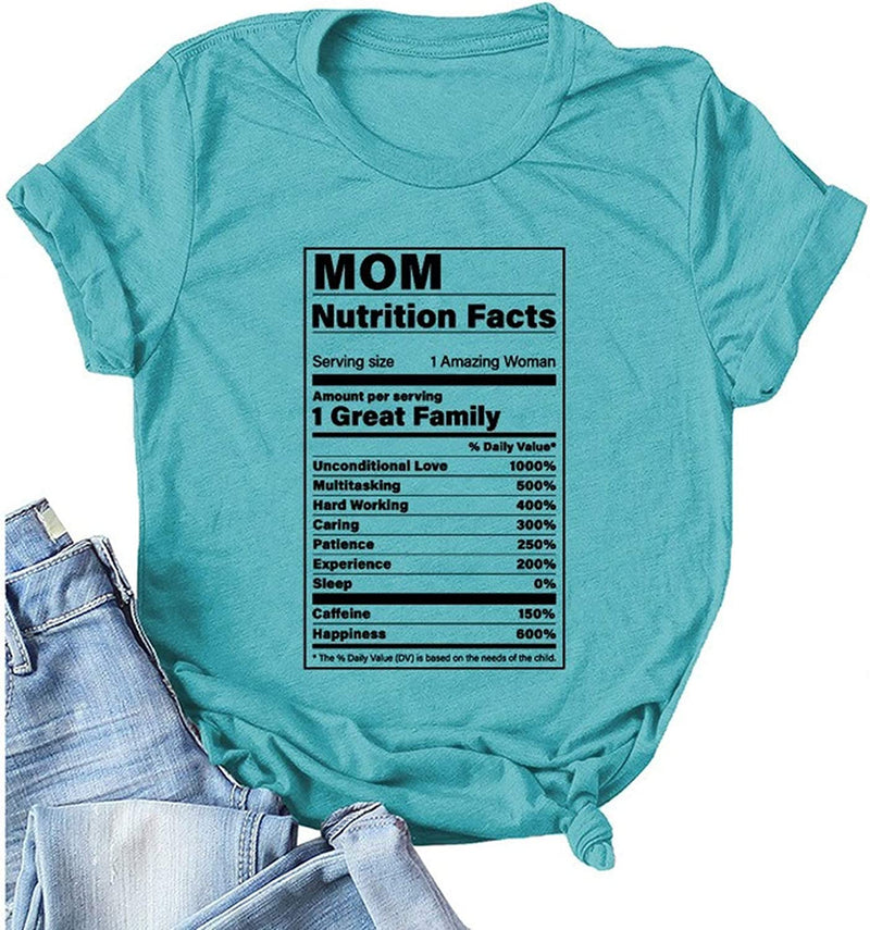Women MOM Nutritional Facts T-Shirt Gift for Mom