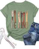 Women Be Kind Shirt Short Sleeve Kindness Tee Tops