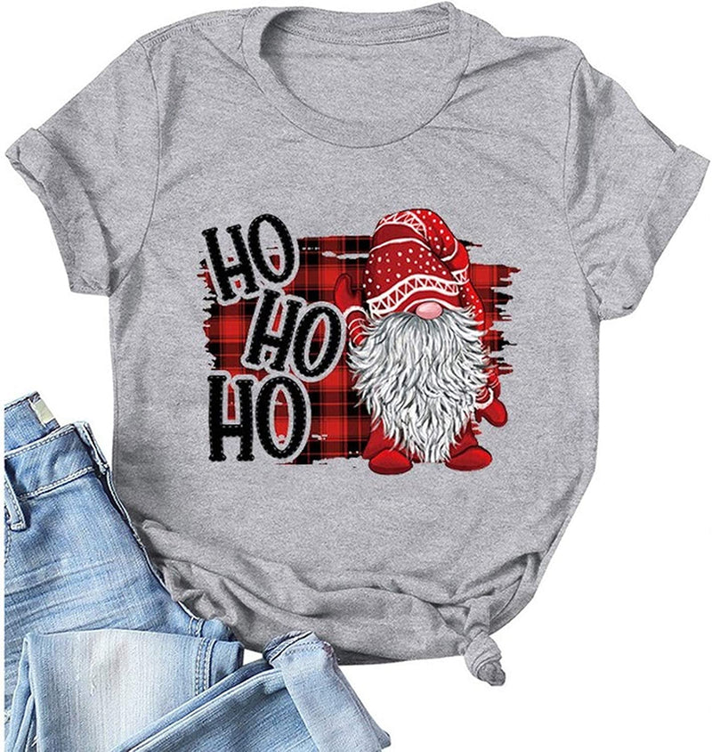 Women HO HO HO Santa Christmas T-Shirt