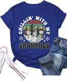 Chillin' with My Snowmies Tees Women Funny Christmas Shirt