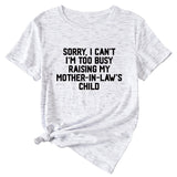 Sorry I Can't I'm Too Women's Casual Loose-fitting Short-sleeved Shirt