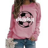 Round Neck Tops Long Sleeve Mama Print Loose Sweatshirt