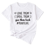 Love Them Spool Letter Print Casual Round Neck Short Sleeve T-shirt