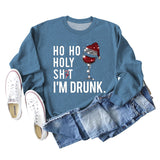 Ho Ho Holly Sht Rotwein Tasse Weihnachten Hut Brief Mode Herbst Winter Langarm Sweatshirt