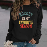 HOCKEY IS MY FAVORITE Brief Rundhals Plus Größe Langarm Pullover Mädchen