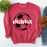 Round Neck Tops Long Sleeve Mama Print Loose Sweatshirt