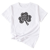 Clover Pattern Womens Summer New Casual Loose Short-sleeved Shirt