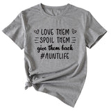 Love Them Spool Letter Print Casual Round Neck Short Sleeve T-shirt