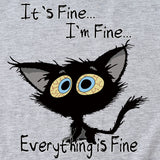 It's Fine I'm Fine Large Letter Print Short Sleeve Crew Neck T-Shirt