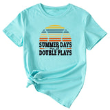 Summer Days Women's Crewneck Letter Short Sleeve T-shirt