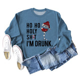 Ho Ho Holly Sht Rotwein Tasse Weihnachten Hut Brief Mode Herbst Winter Langarm Sweatshirt