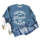 FOOTBALL IS MY FAVORITE Letters Autumn and Winter Loose Long-sleeved Sweater Women