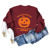 Halloween Haddonfield lettre imprimer pull ample à manches longues fille