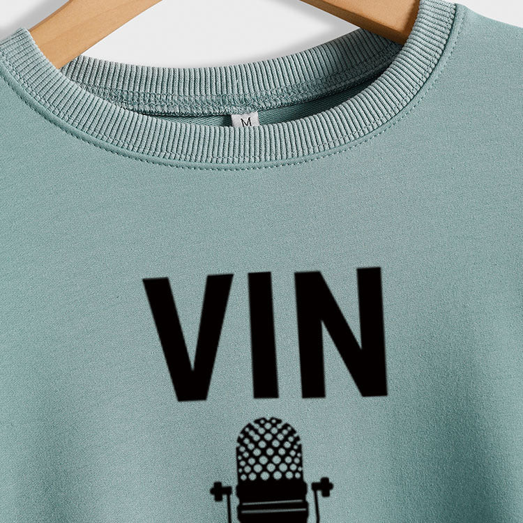 Chemise surdimensionnée à col rond pour femmes, pull avec lettre VIN 1927