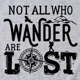 The Letters Not All Who Wander Casual Crewneck Short-sleeved Shirt