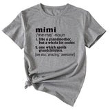 Womens English Letter Mimi Casual Round Neck Loose Short Sleeve Shirt