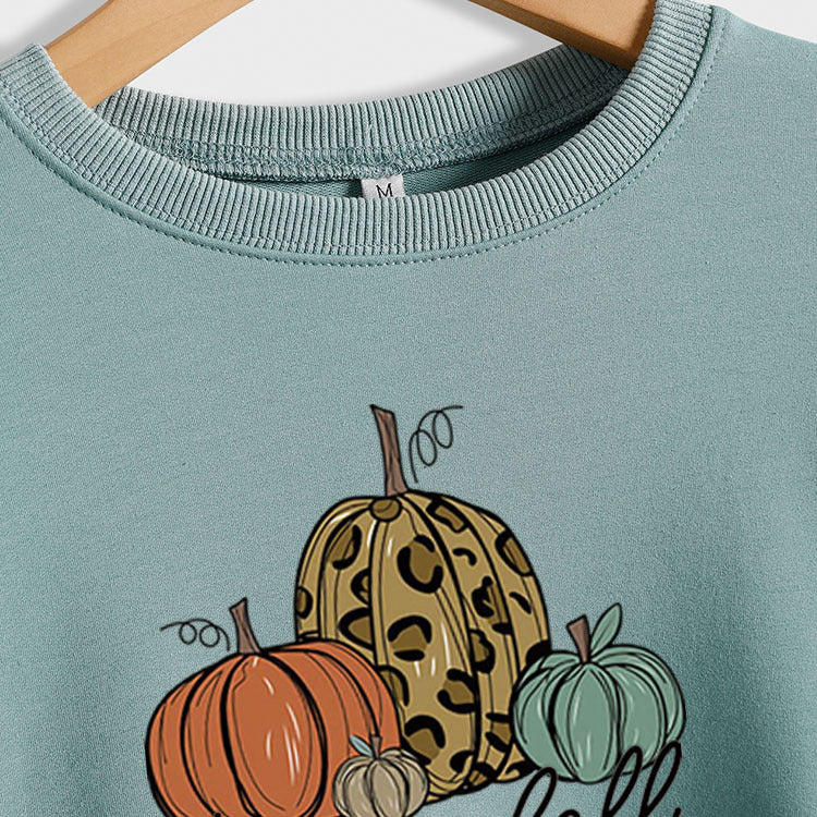 Pull à manches longues et col rond pour femme, pull avec lettres de citrouille imprimées, Halloween, automne et hiver