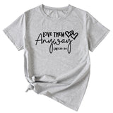 Love Them Letter-printed Women's Casual Round Neck Short-sleeved T-shirt