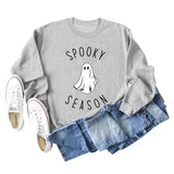 SPOOKY SEASON Ghost Letter Loose Plus Size Sweater Women's Long Sleeve Shirt