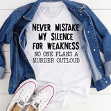 WOMEN'S CASUAL tOP NEVER MIStAKE MY SILENCE MONOGRAM SHORt-SLEEVED t-SHIRT-Shirt