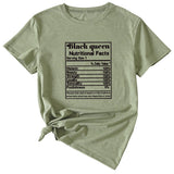 THE LETTERS BLACK QUEEN NUTRITIONAL FACTS SHORT-SLEEVED T Shirt