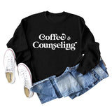 Coffee Counseling Fashion Letter Rundhals Herbst und Winter Langarm Pullover