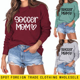 SOCCER MOM Love Letter Rundhals Mode Herbst und Winter Lose Langarm Pullover