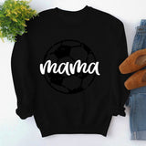 Round Neck Tops Long Sleeve Mama Print Loose Sweatshirt